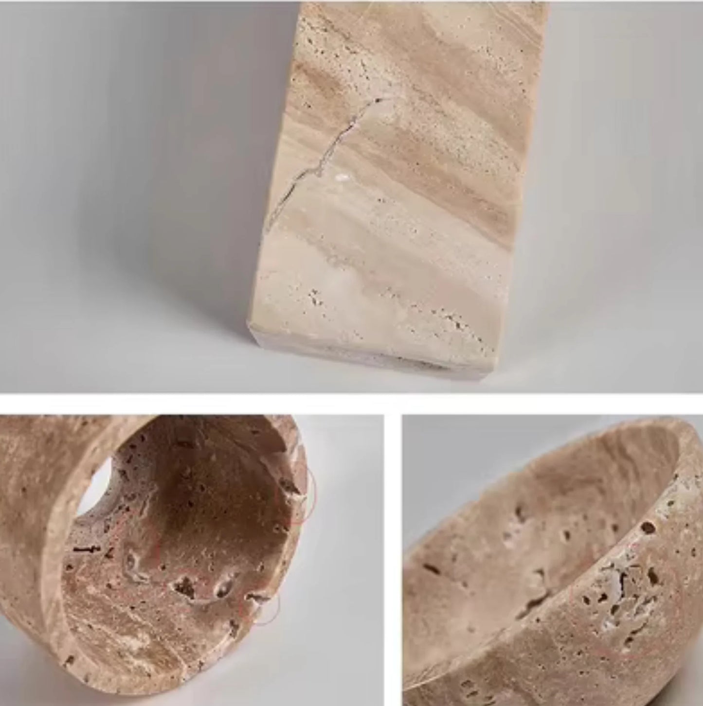 Travertine material close up