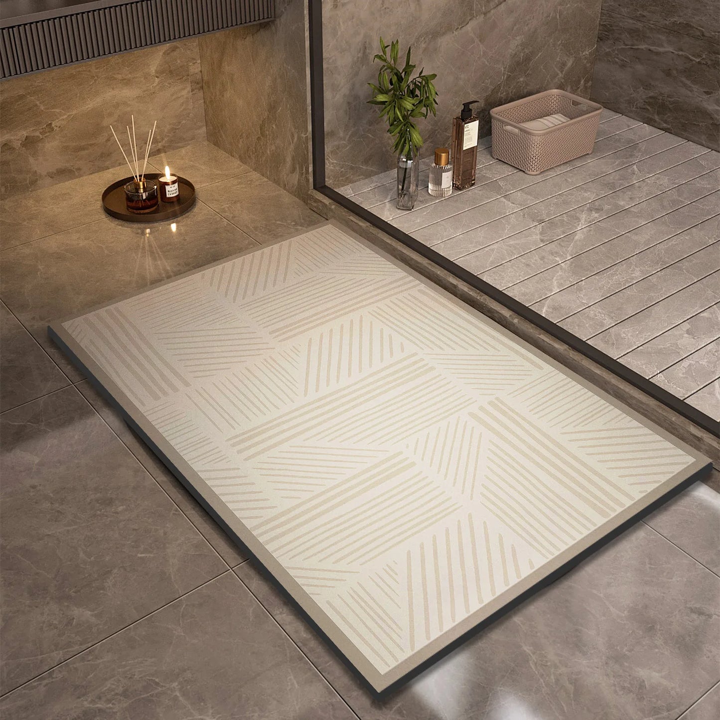 AquaStep Pro – Super Absorbent Anti-Slip Bathroom Mat (Quick-Dry & Washable)