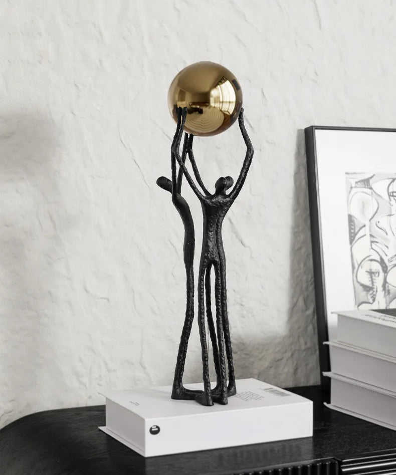 Golden Strength Sculpture | Elegant Abstract Ornament