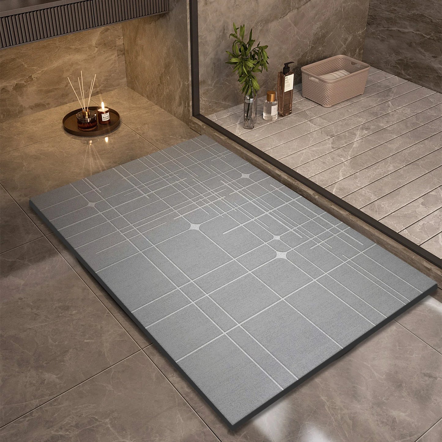 AquaStep Pro – Super Absorbent Anti-Slip Bathroom Mat (Quick-Dry & Washable)