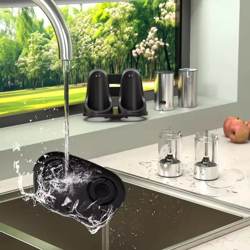 Luxe Electric Seasoning Set – Sleek Salt & Pepper Grinders with Charging Base