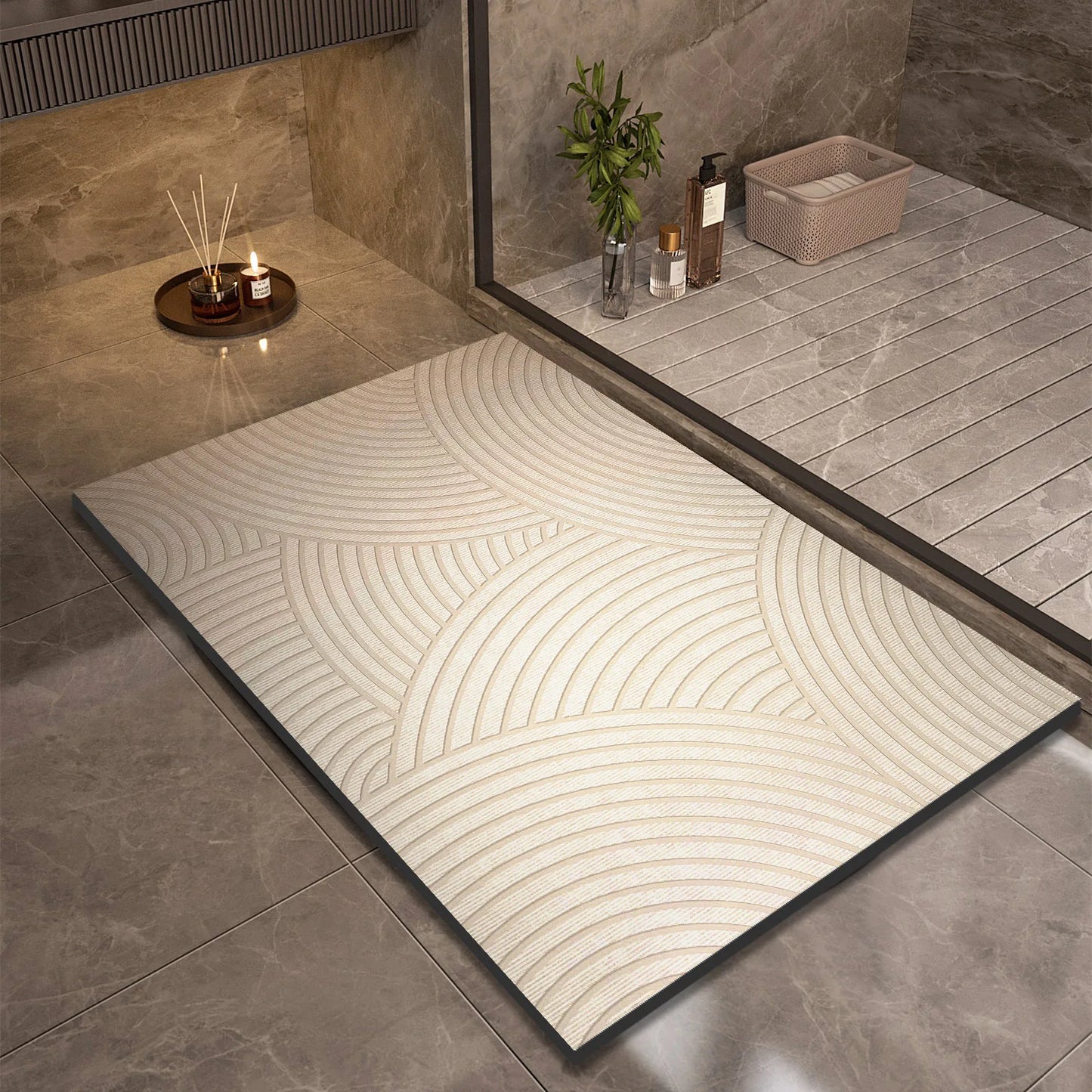 AquaStep Pro – Super Absorbent Anti-Slip Bathroom Mat (Quick-Dry & Washable)