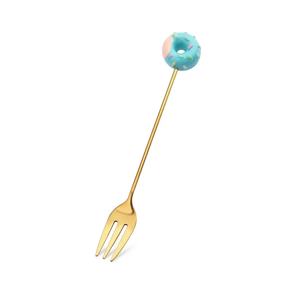 Artisan Sweet Treat Spoons Rainbow Dessert Fork & Spoon Gift Set