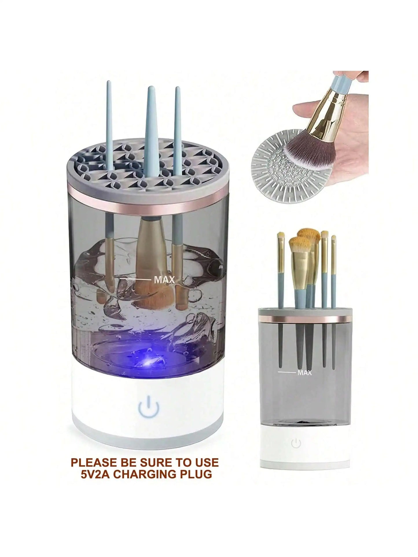 Nettoyeur et sèche-pinceaux de maquillage électriques GlamSpin