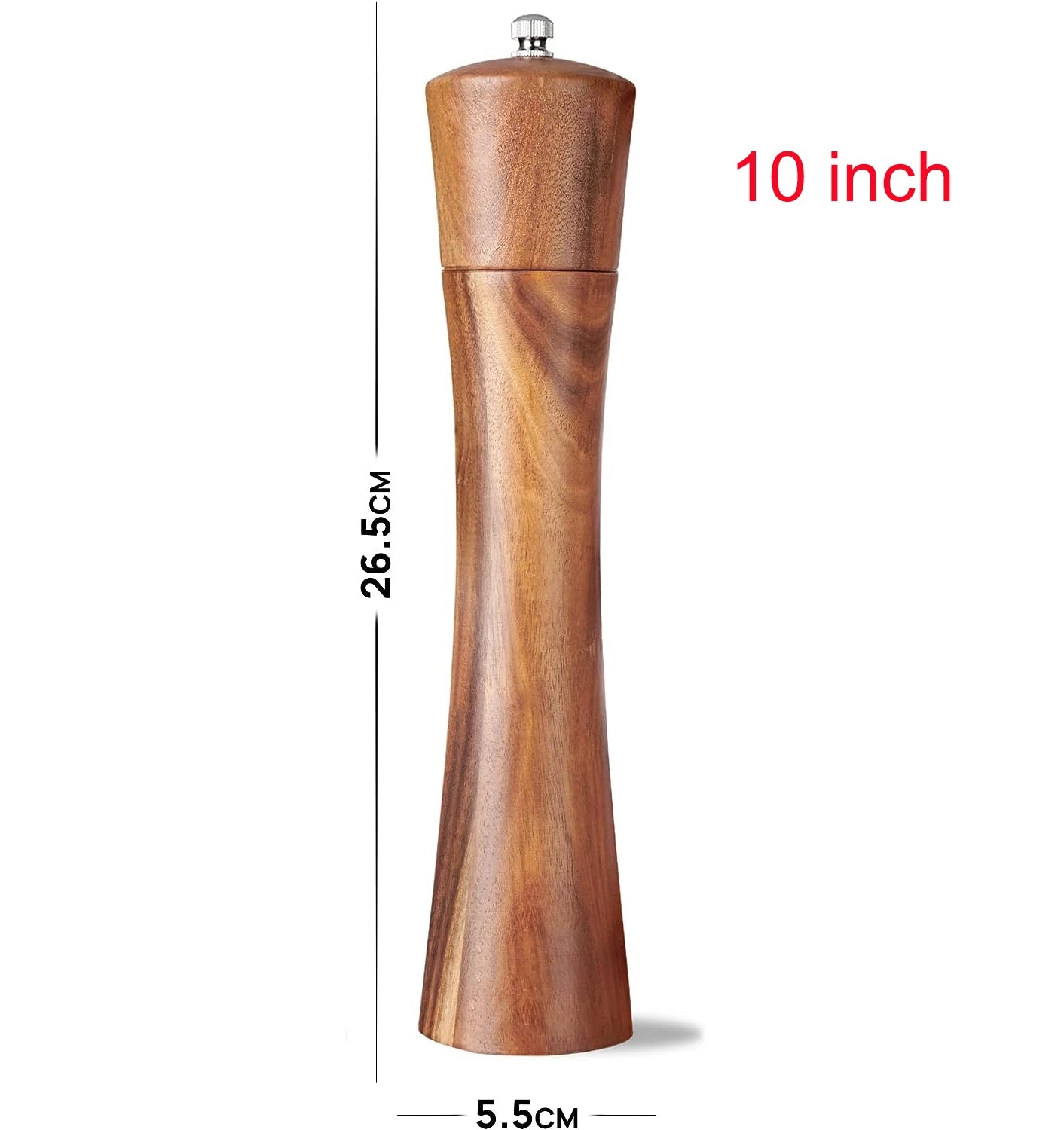 AcaciaSpice Adjustable Wooden Salt & Pepper Mill
