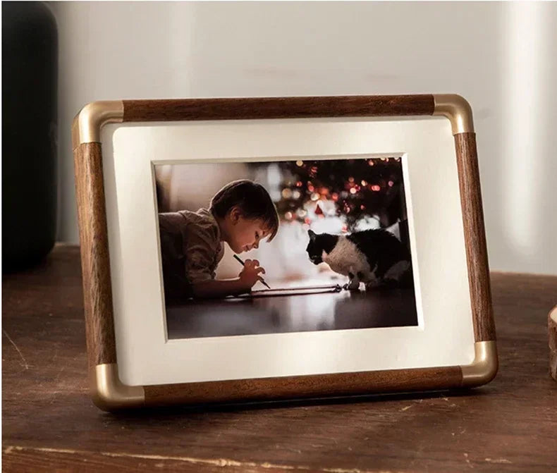 Heirloom Wooden Photo Frame with Copper Accents