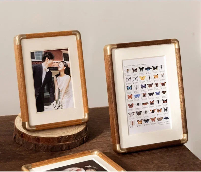 Heirloom Wooden Photo Frame with Copper Accents