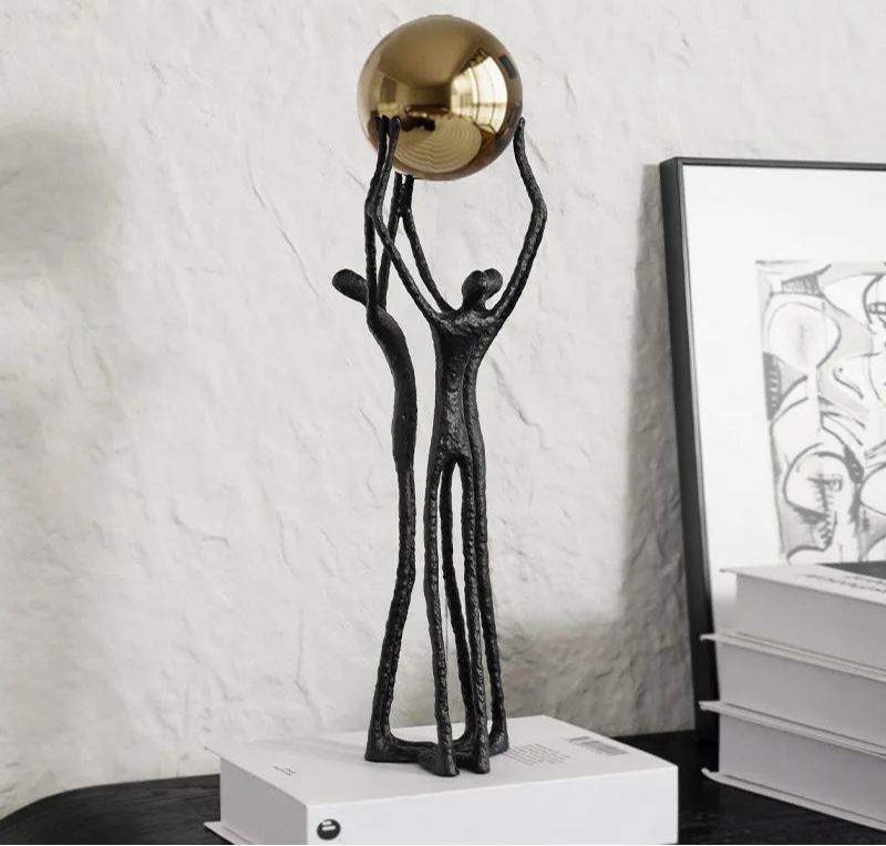 Golden Strength Sculpture | Elegant Abstract Ornament
