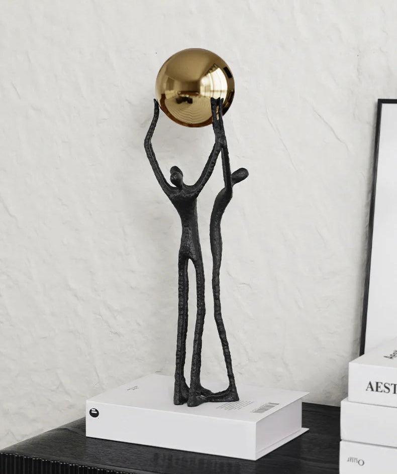Golden Strength Sculpture | Elegant Abstract Ornament