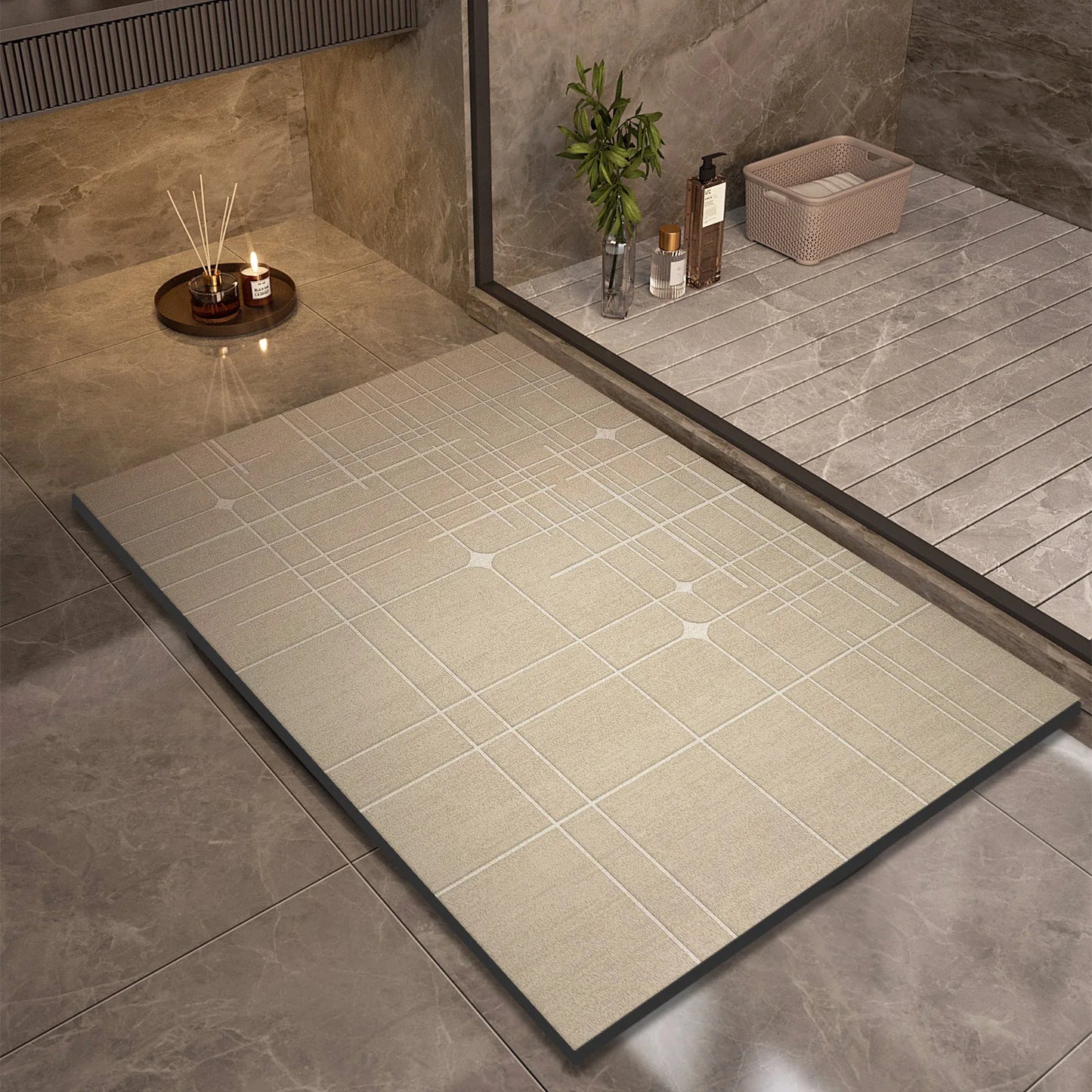 AquaStep Pro – Super Absorbent Anti-Slip Bathroom Mat (Quick-Dry & Washable)