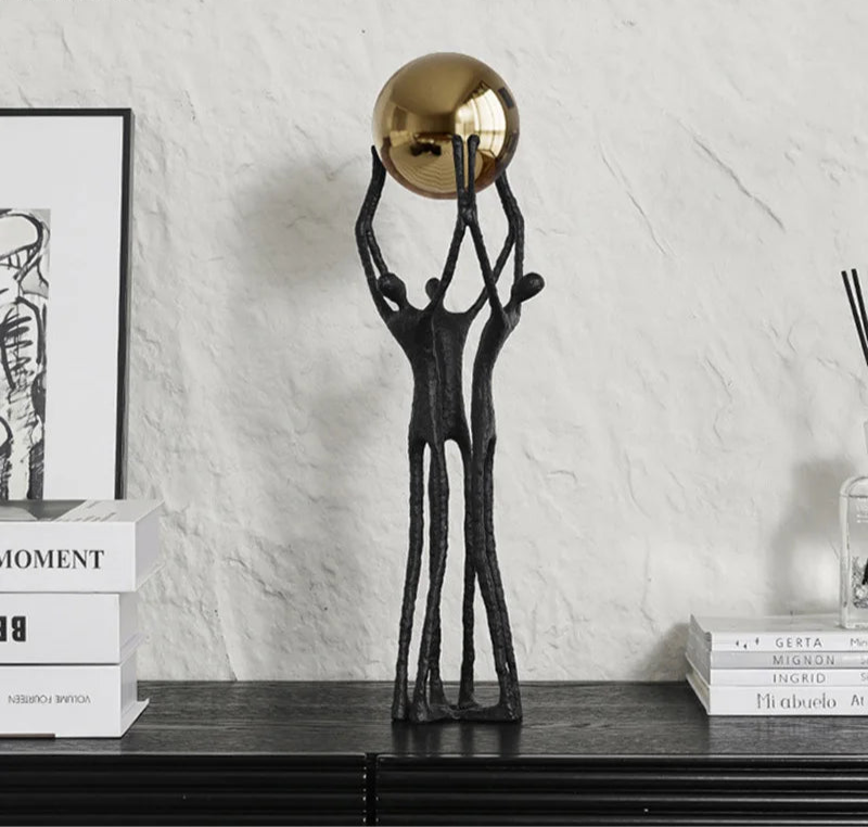 Golden Strength Sculpture | Elegant Abstract Ornament