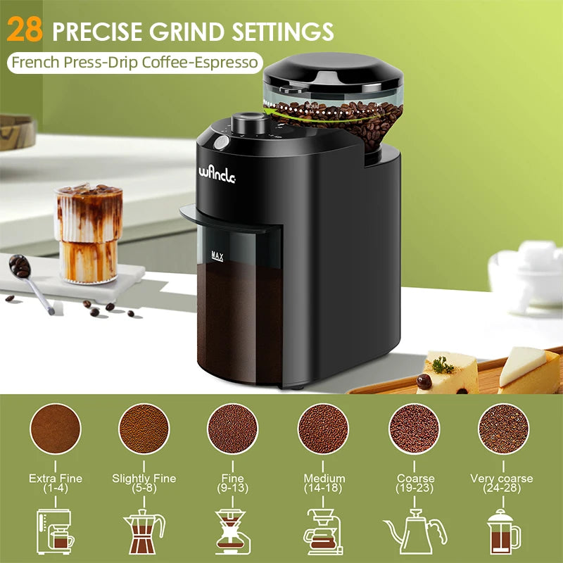 Wancle PrecisionGrind Adjustable Conical Burr Grinder for Fresh Coffee at Home