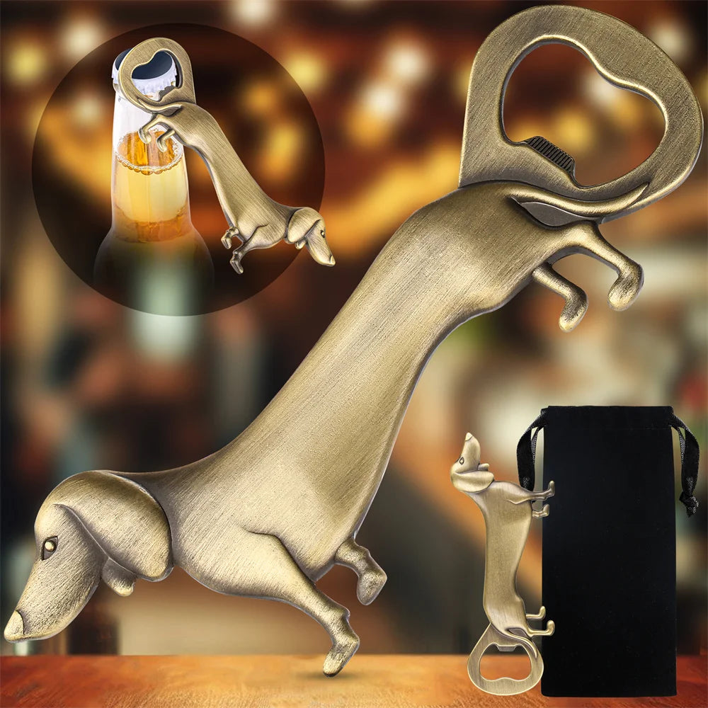 Artisan Dachshund Bar Tool – Quirky Bottle Opener