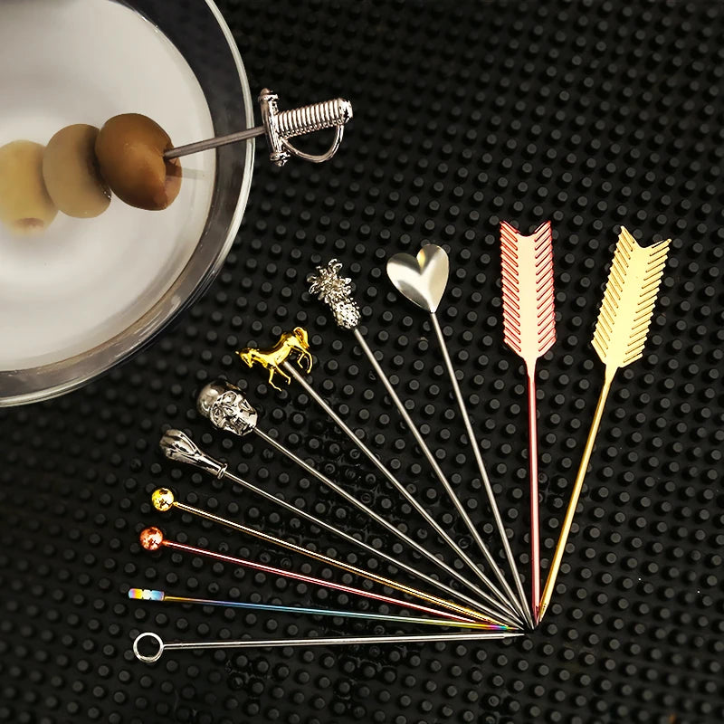TwillBar Essentials | Stainless Steel Fruit & Olive Picks for Cocktails