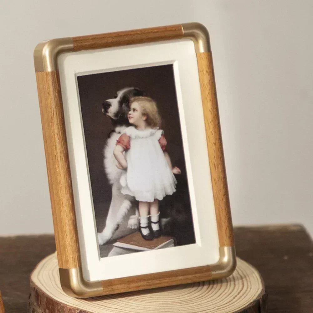 Heirloom Wooden Photo Frame with Copper Accents