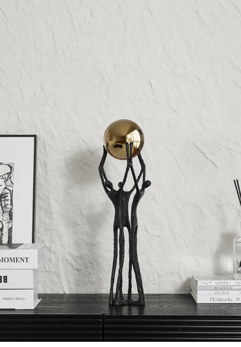Golden Strength Sculpture | Elegant Abstract Ornament