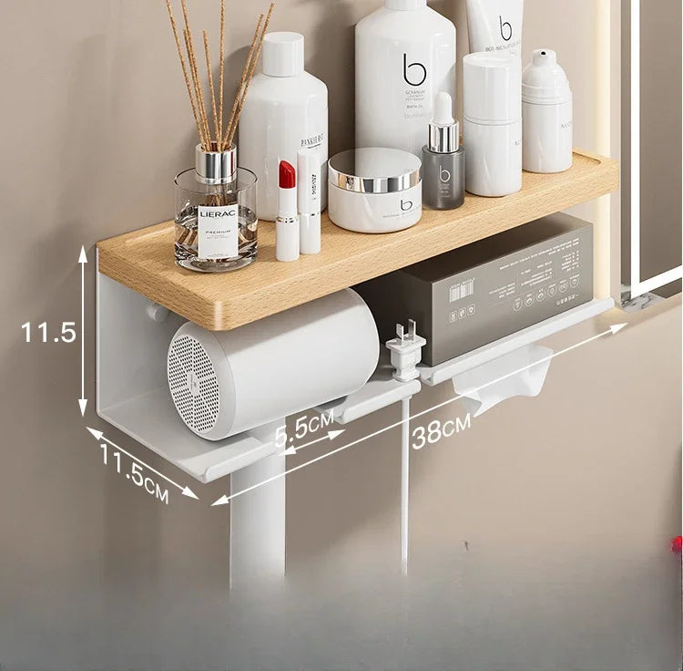 TidyTress Wooden Hair Dryer & Styling Tool Organiser