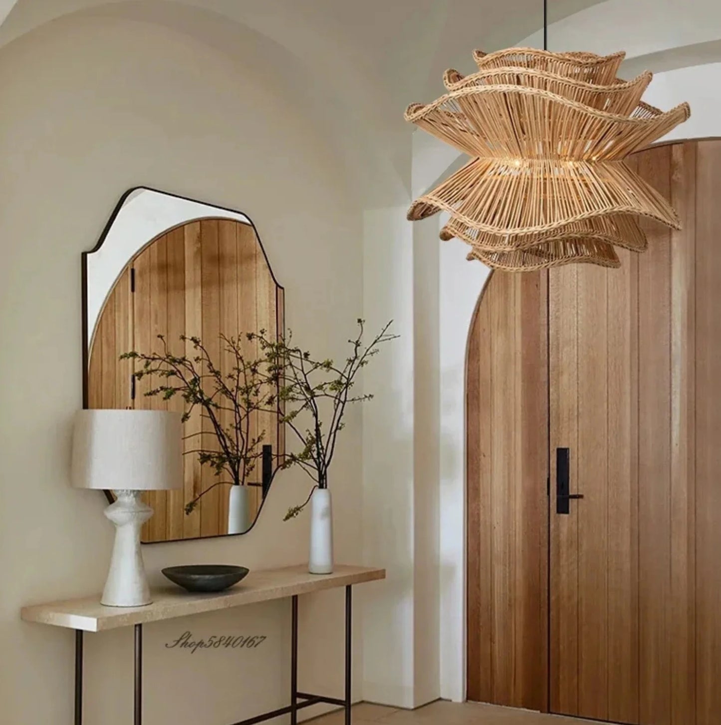 Pendant light in an entrance hall