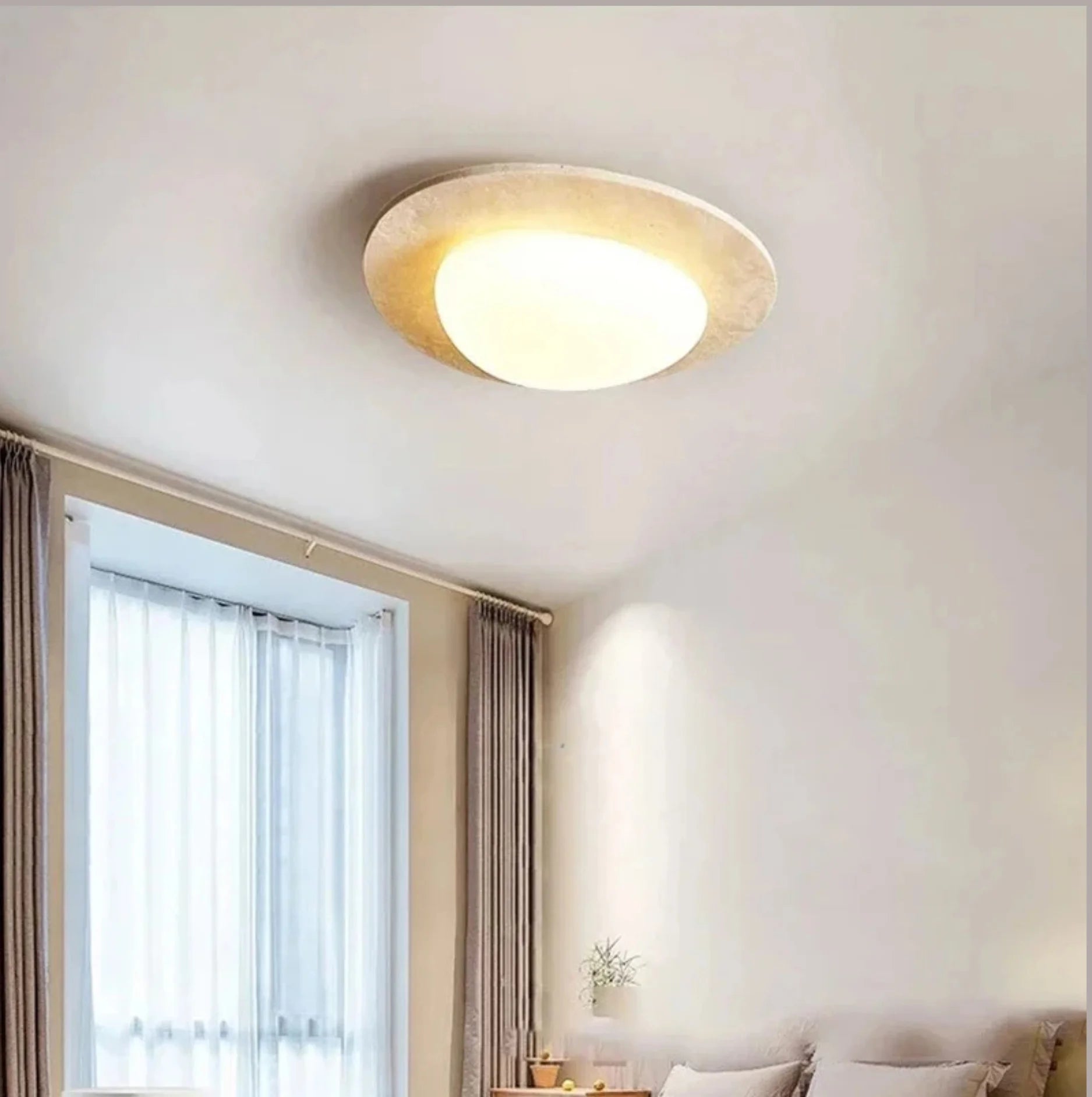 travertine ceiling light on