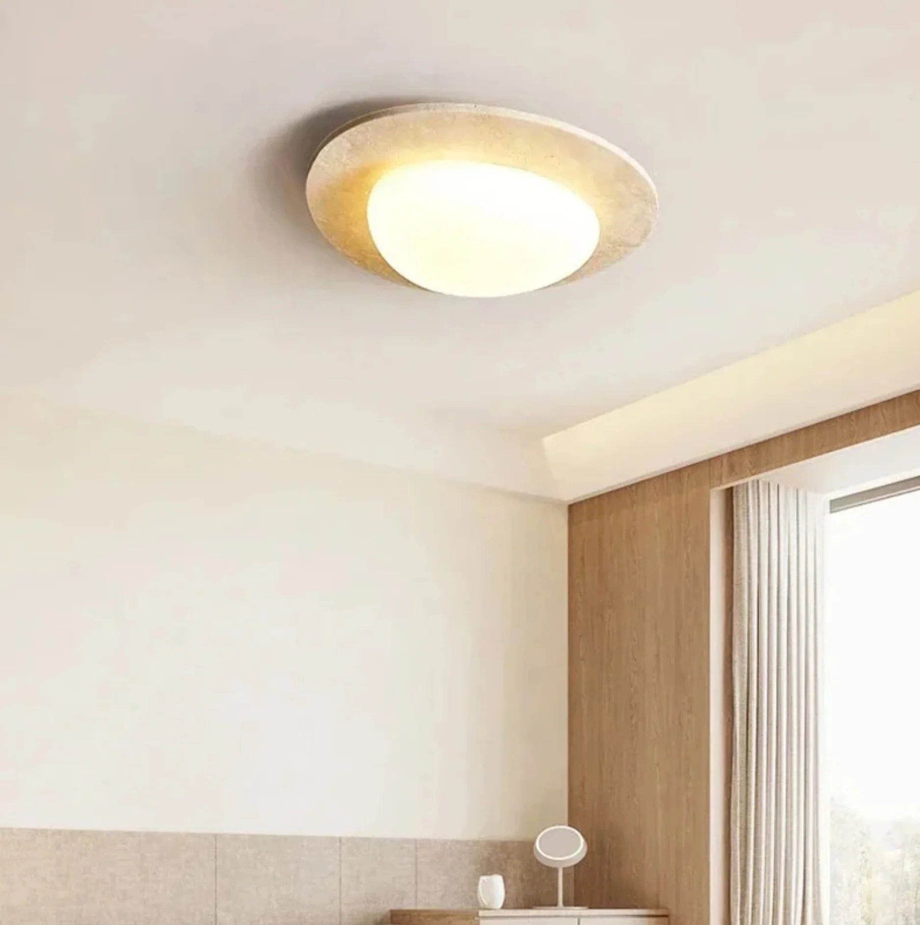 Travertine ceiling lamp