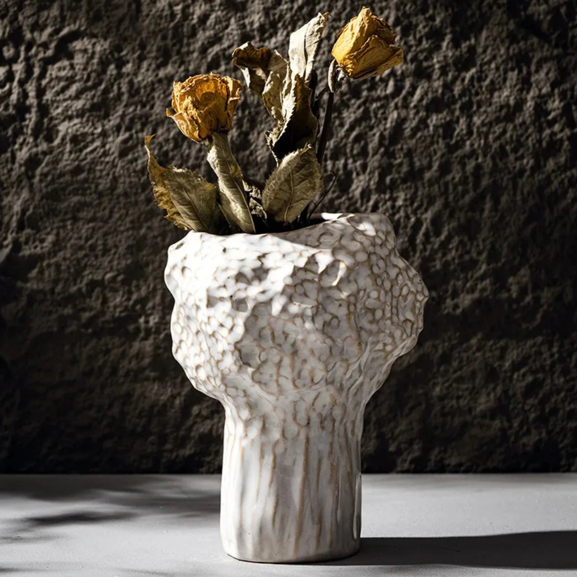 Stylish textured vase