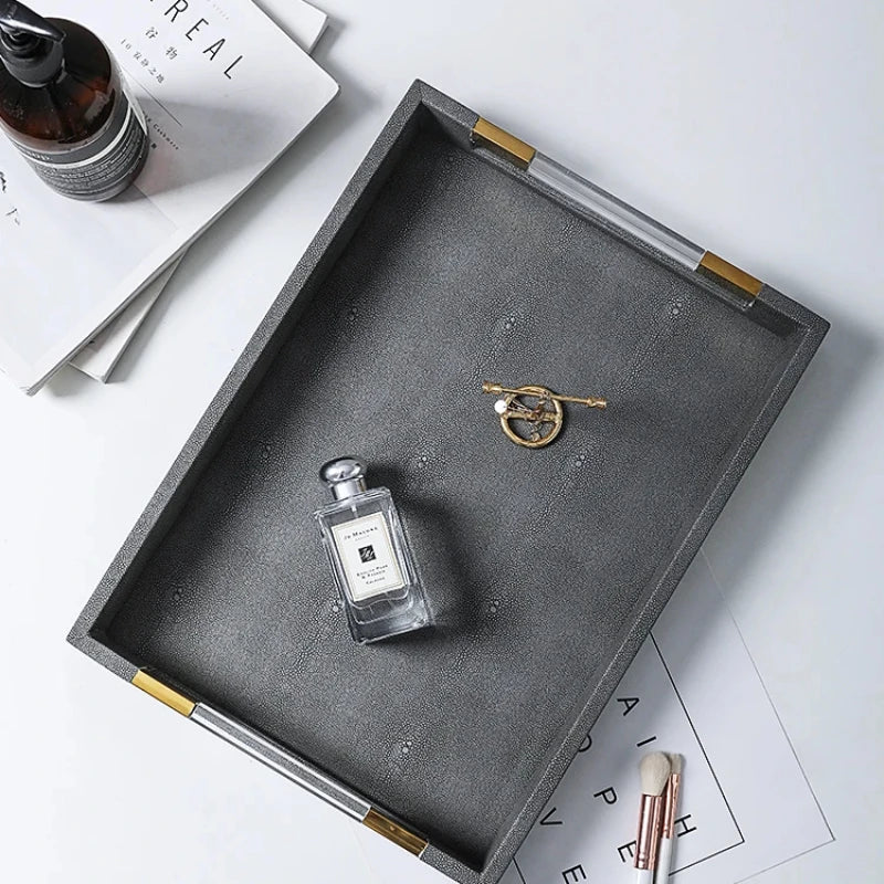 Atelier Nord Faux Shagreen Leather Tray