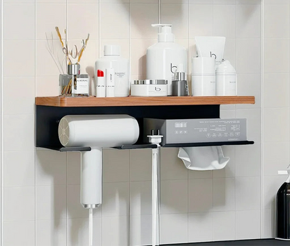 TidyTress  Wooden Hair Dryer & Styling Tool Organiser