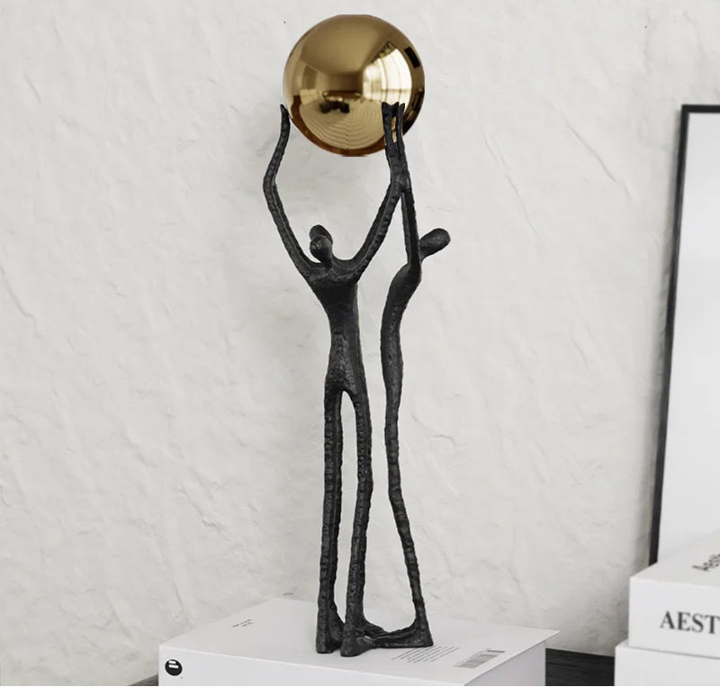 Golden Strength Sculpture  | Elegant Abstract Ornament