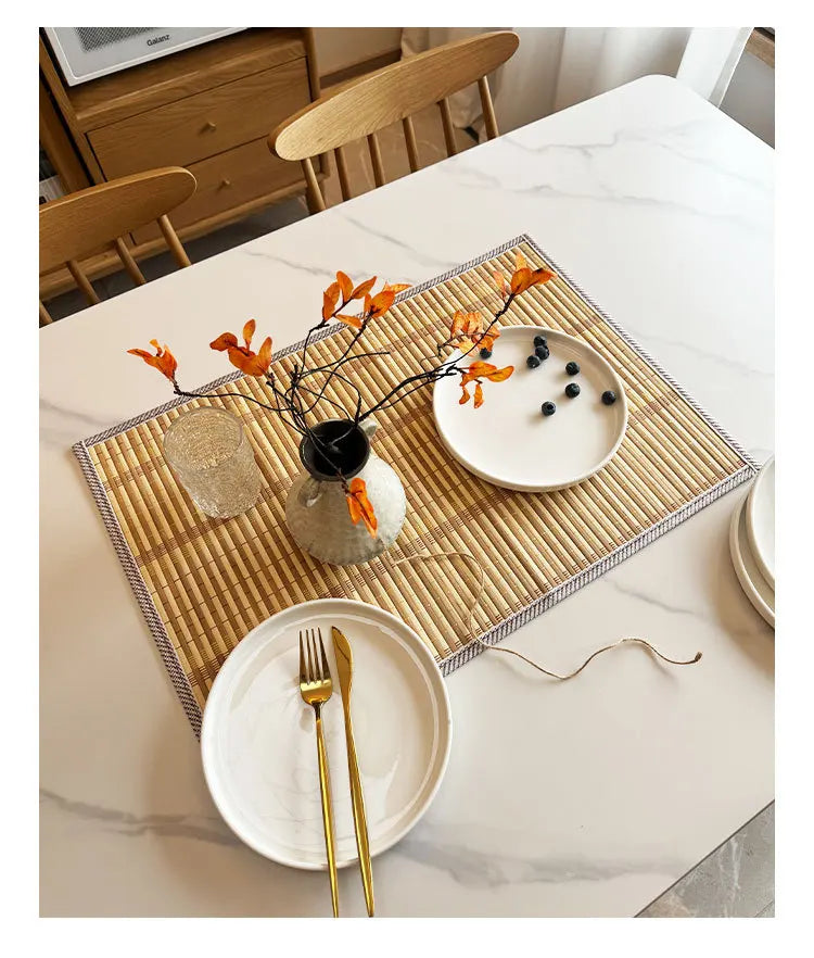 ScandiMat Heat-Resistant Bamboo Table Placemat for Home & Parties