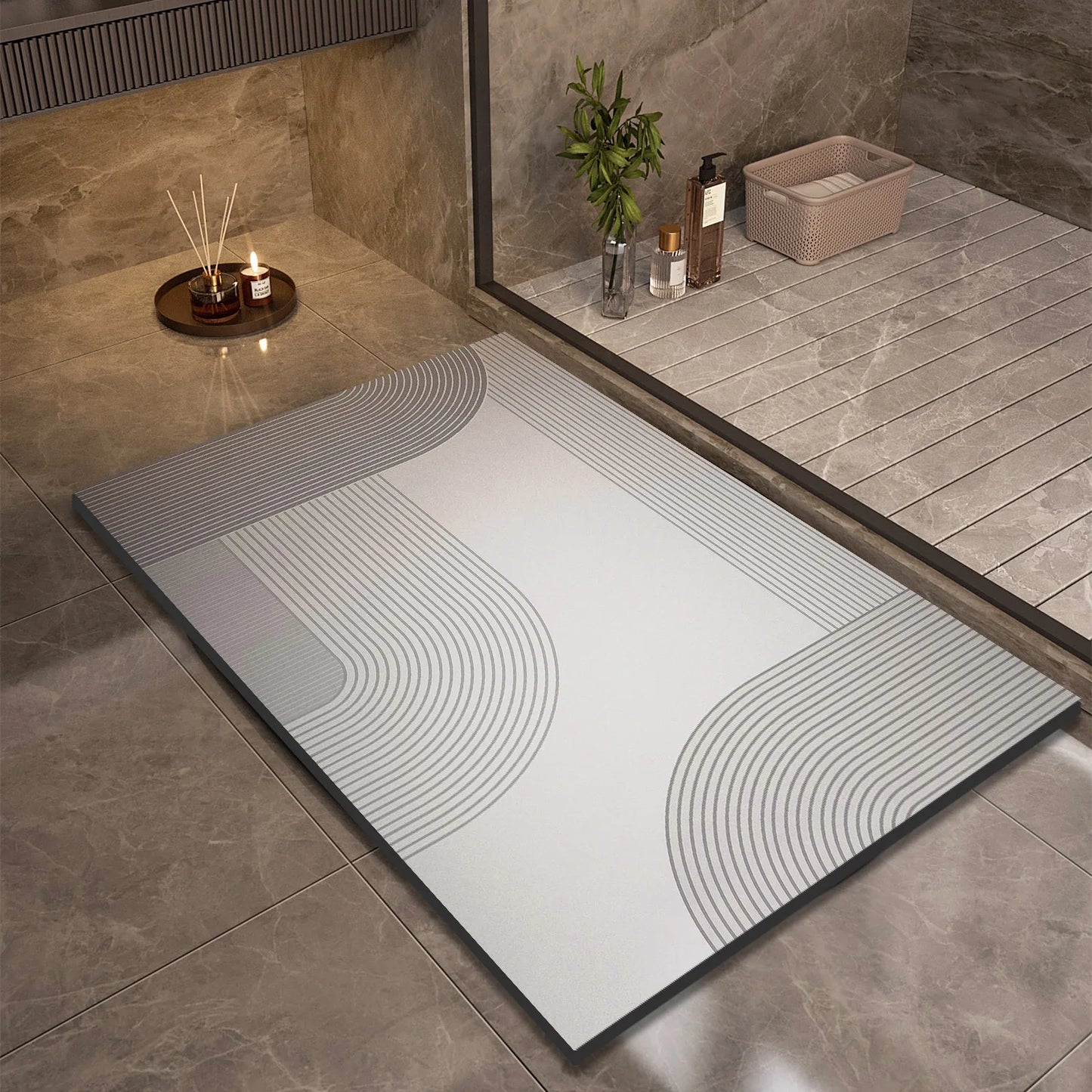 AquaStep Pro – Super Absorbent Anti-Slip Bathroom Mat (Quick-Dry & Washable)