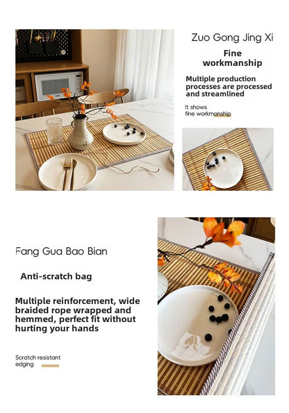 ScandiMat Heat-Resistant Bamboo Table Placemat for Home & Parties