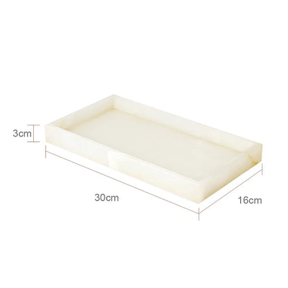 SereneStone Collection Natural White Onyx Marble Bathroom Set items with Gold and Silver Accents
