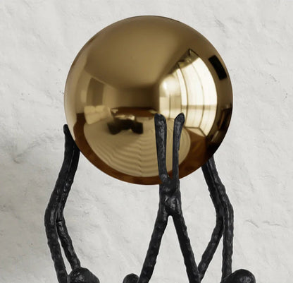 Golden Strength Sculpture  | Elegant Abstract Ornament