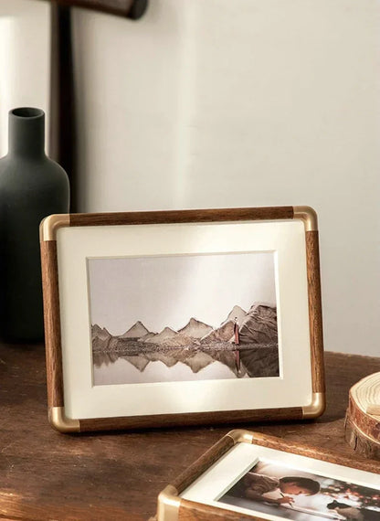 Heirloom Wooden Photo Frame with Copper Accents