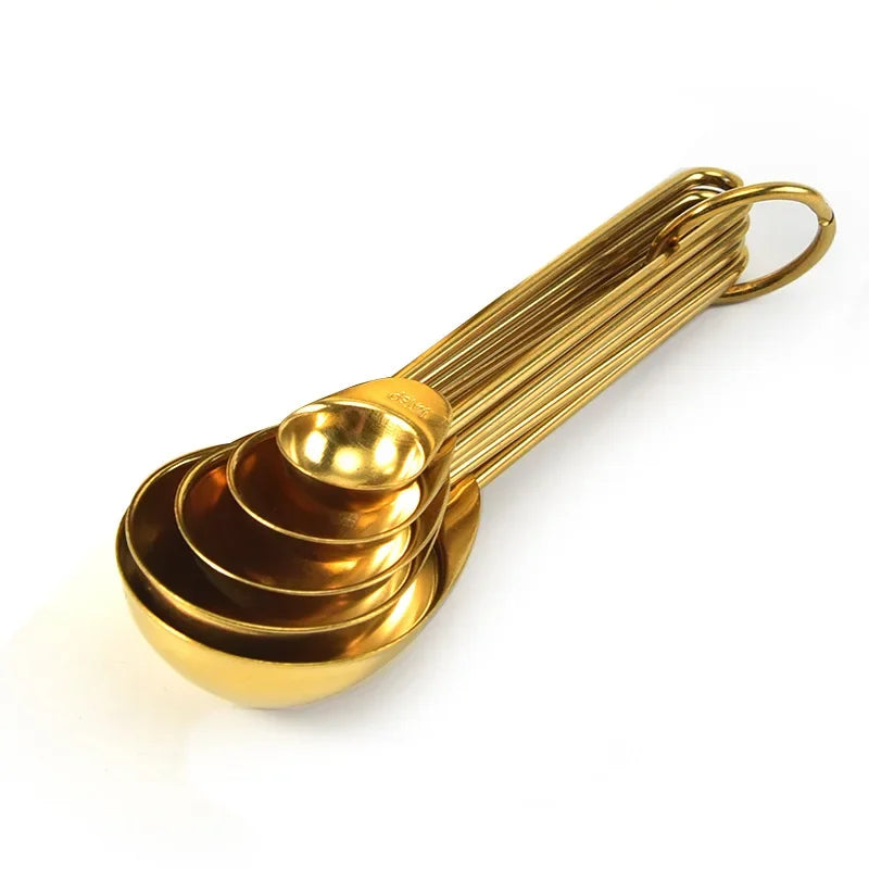 Golden Measure Premium Stainless Steel Cups & Spoons Set