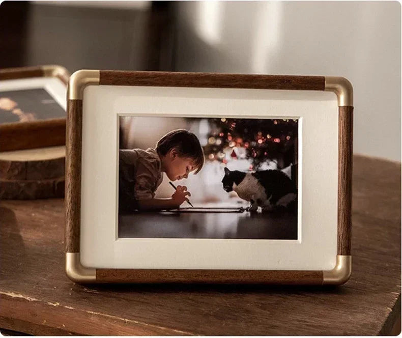 Heirloom Wooden Photo Frame with Copper Accents