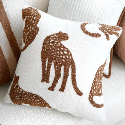 ScandiSnug Cute Embroidered Animal Cushion Cover