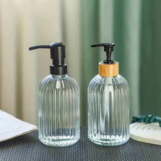 Dispensador de jabón y loción de vidrio de lujo CrystalPour 