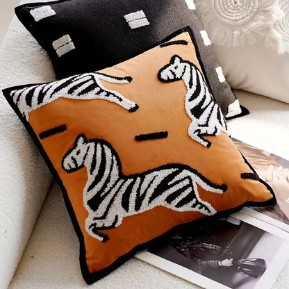 ScandiSnug Cute Embroidered Animal Cushion Cover