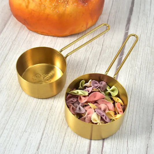 Golden Measure Premium Stainless Steel Cups & Spoons Set