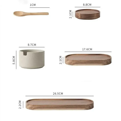 Japanese Ceramic Spice Jar & Condiment Set
