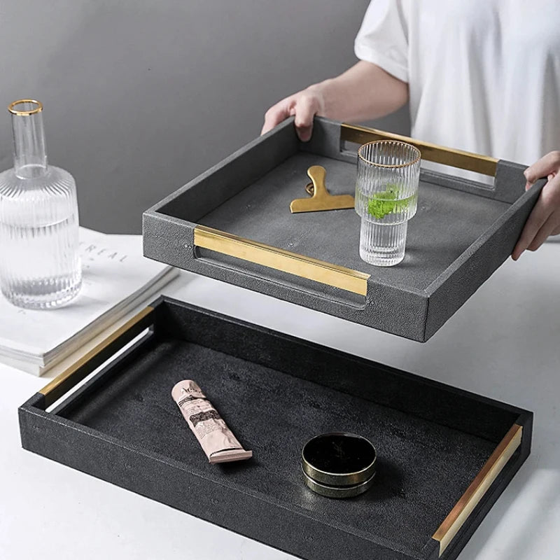 Atelier Nord Faux Shagreen Leather Tray