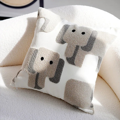 ScandiSnug Cute Embroidered Animal Cushion Cover