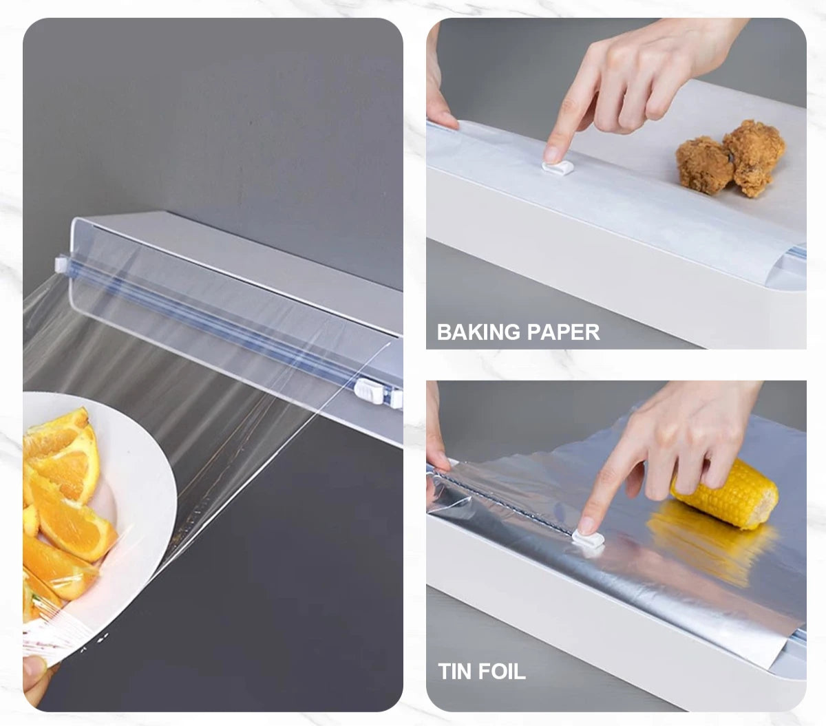 TrimBox Slide-Cut Cling Film & Foil Dispenser with Magnetic Back
