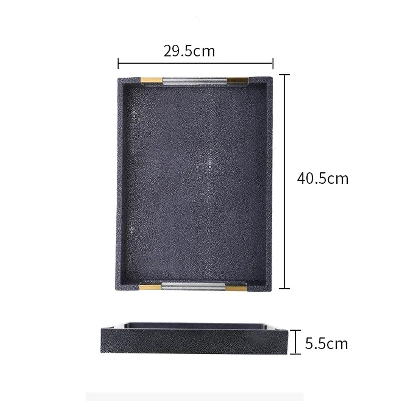 Atelier Nord Faux Shagreen Leather Tray