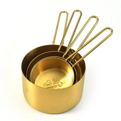 Golden Measure Premium Stainless Steel Cups & Spoons Set