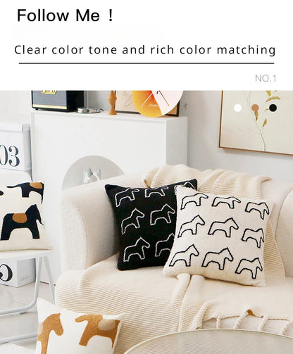 ScandiSnug Cute Embroidered Animal Cushion Cover