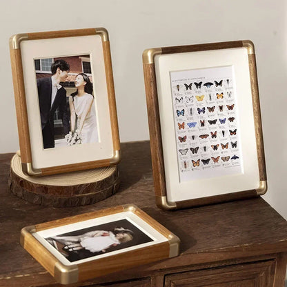 Heirloom Wooden Photo Frame with Copper Accents