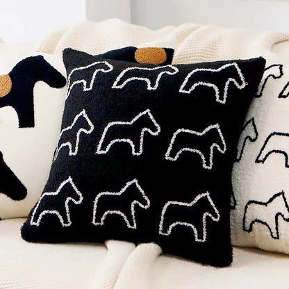 ScandiSnug Cute Embroidered Animal Cushion Cover