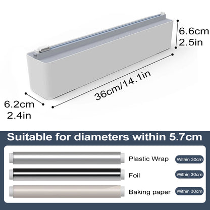 TrimBox Slide-Cut Cling Film & Foil Dispenser with Magnetic Back